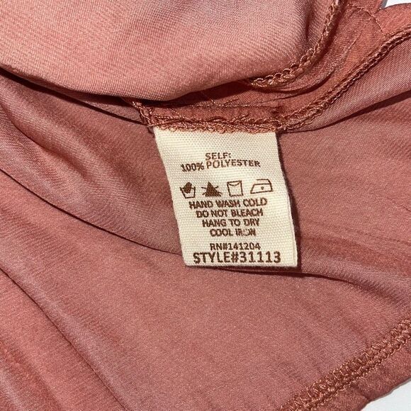 Hem & Thread Womens Cami Tank Top Lace Sleeveless Old Rose Pink Size Medium - Picture 5 of 6